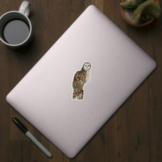 Watercolor Owl by aquabun